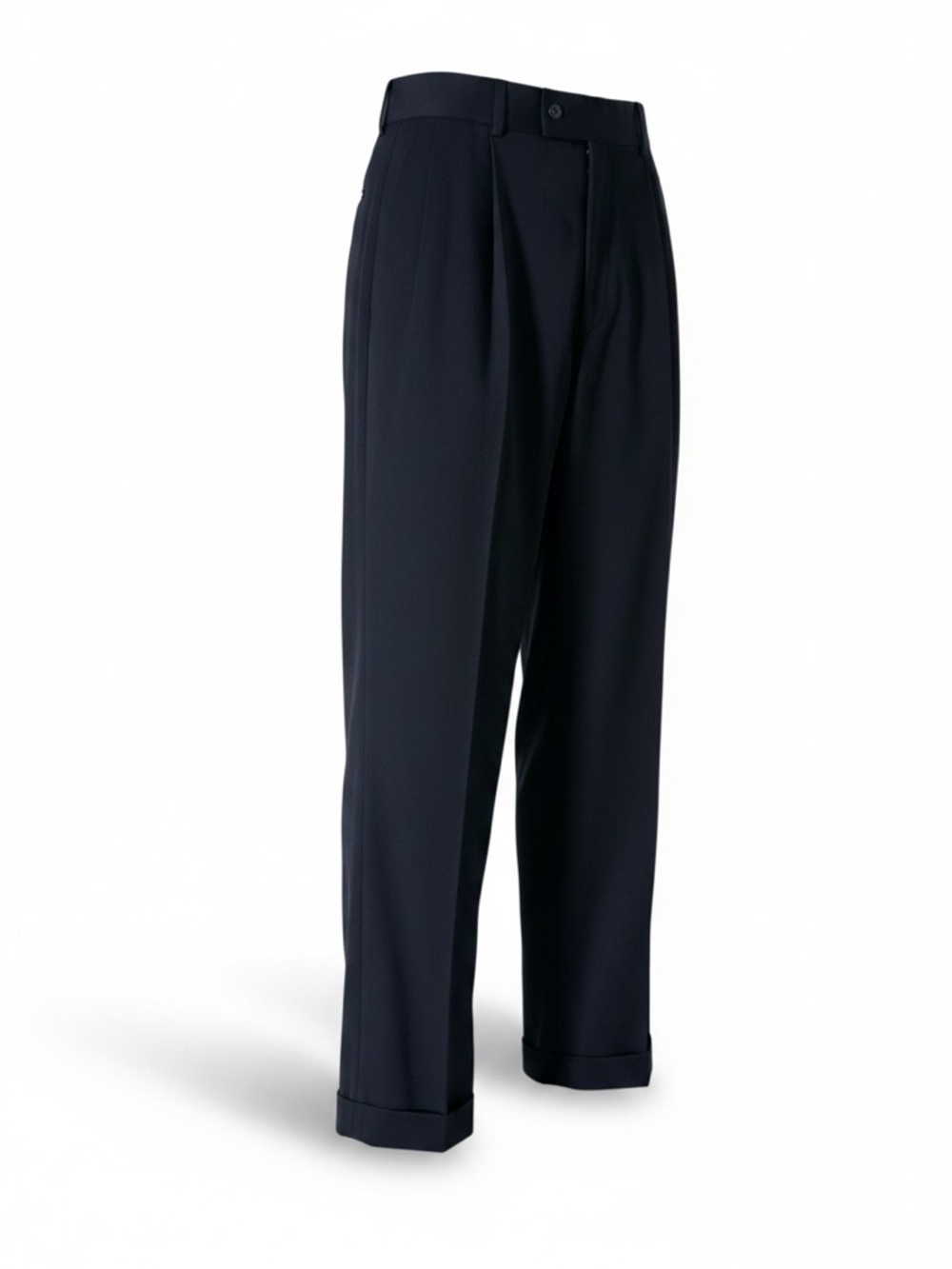 Louis Raphael Men's Navy Pleated Dress Trousers